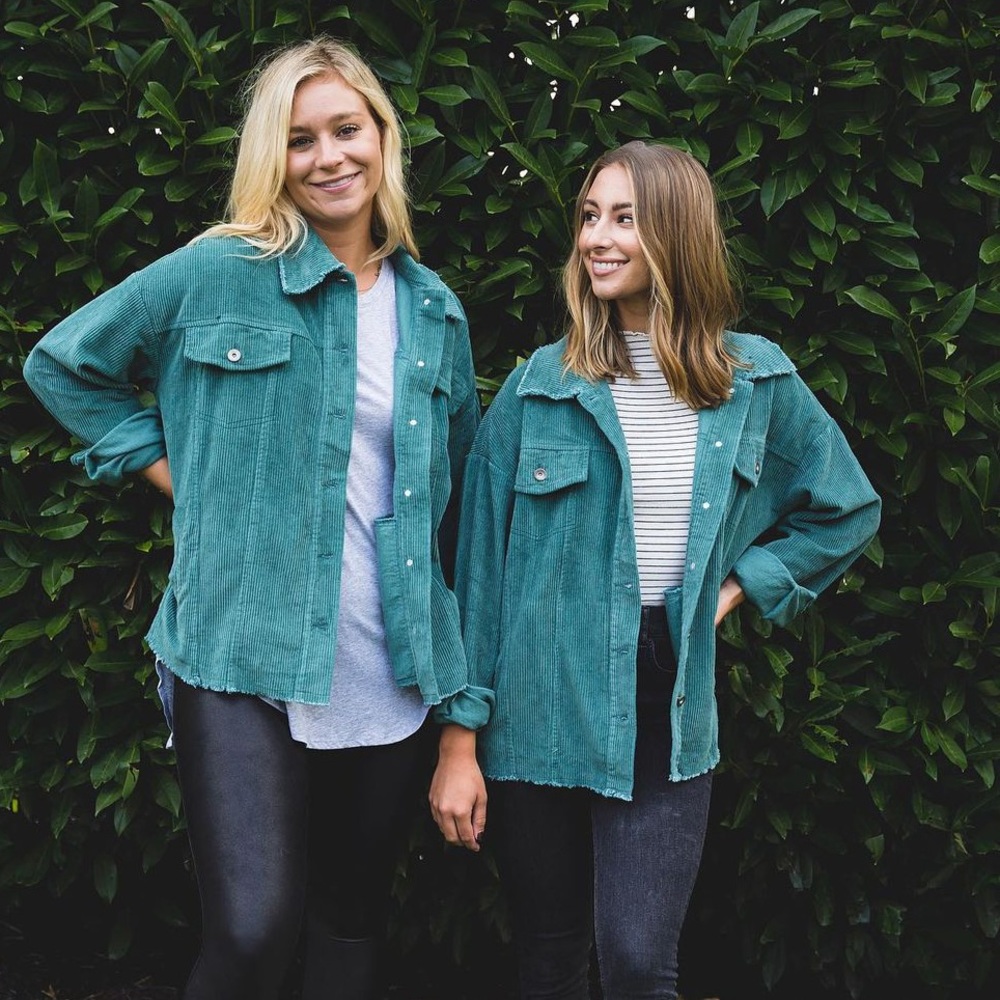Teal corduroy  jacket size medium.